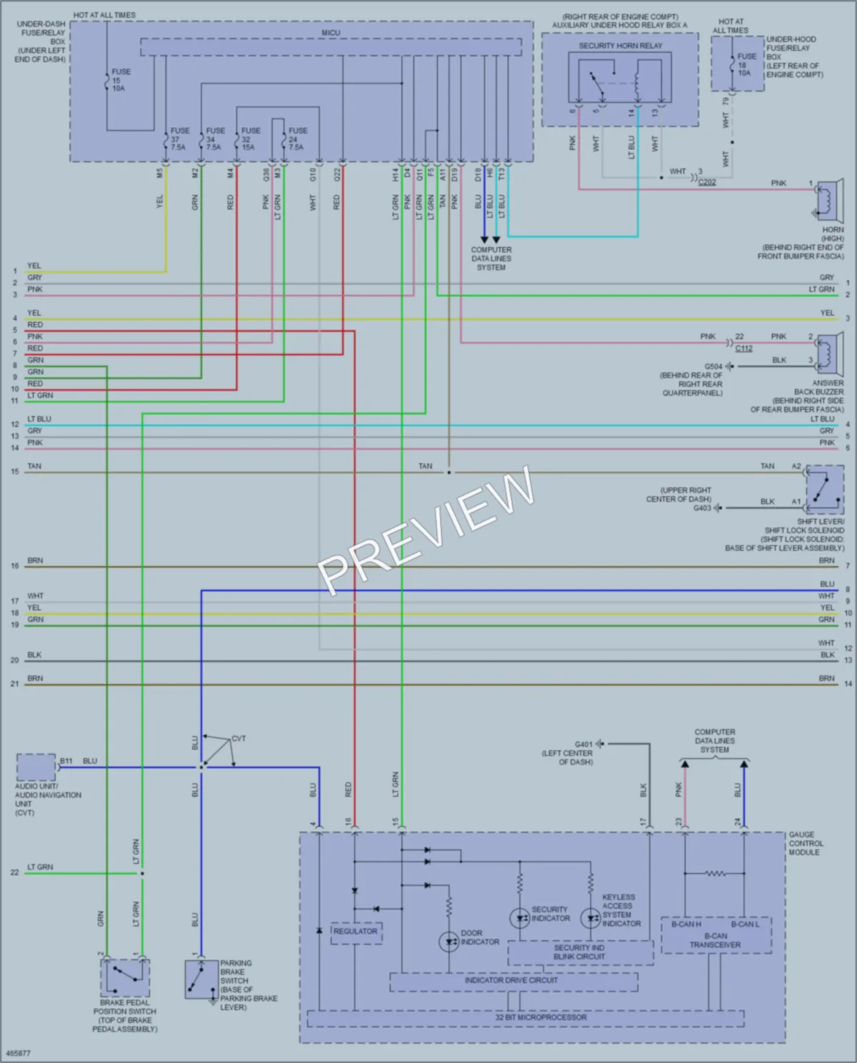 2015 Honda Fit Anti Theft wiring diagram preview
