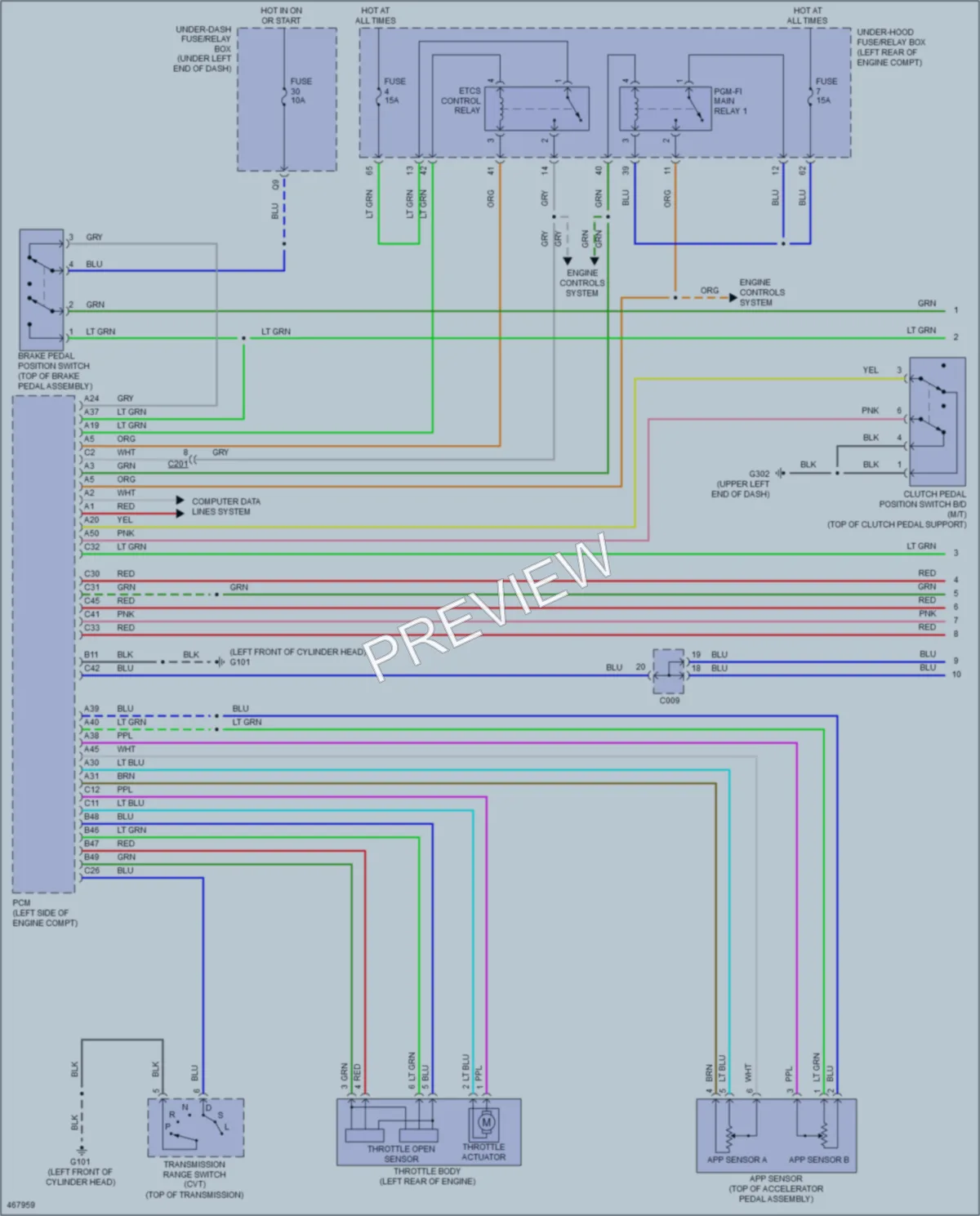 2015 Honda Fit Cruise Control wiring diagram preview