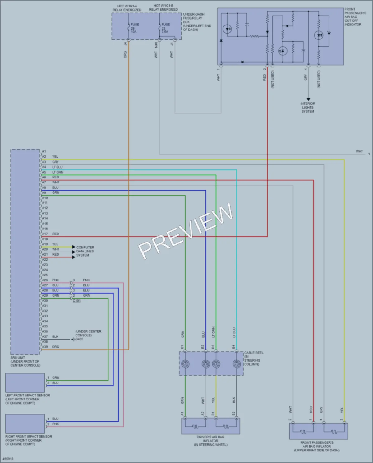 2015 Honda Fit Supplemental Restraints wiring diagram preview