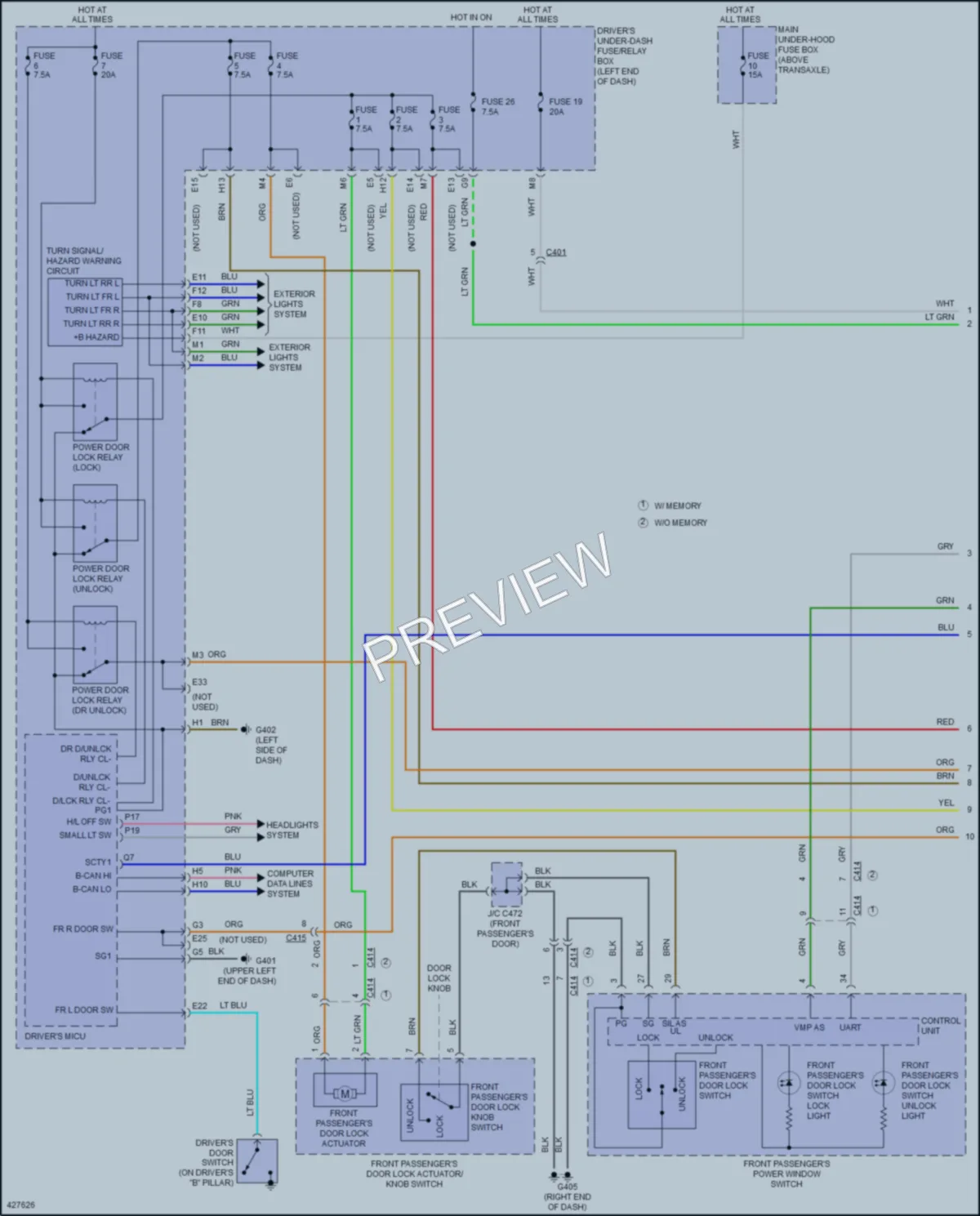 2015 Honda Odyssey Power Door Locks wiring diagram preview