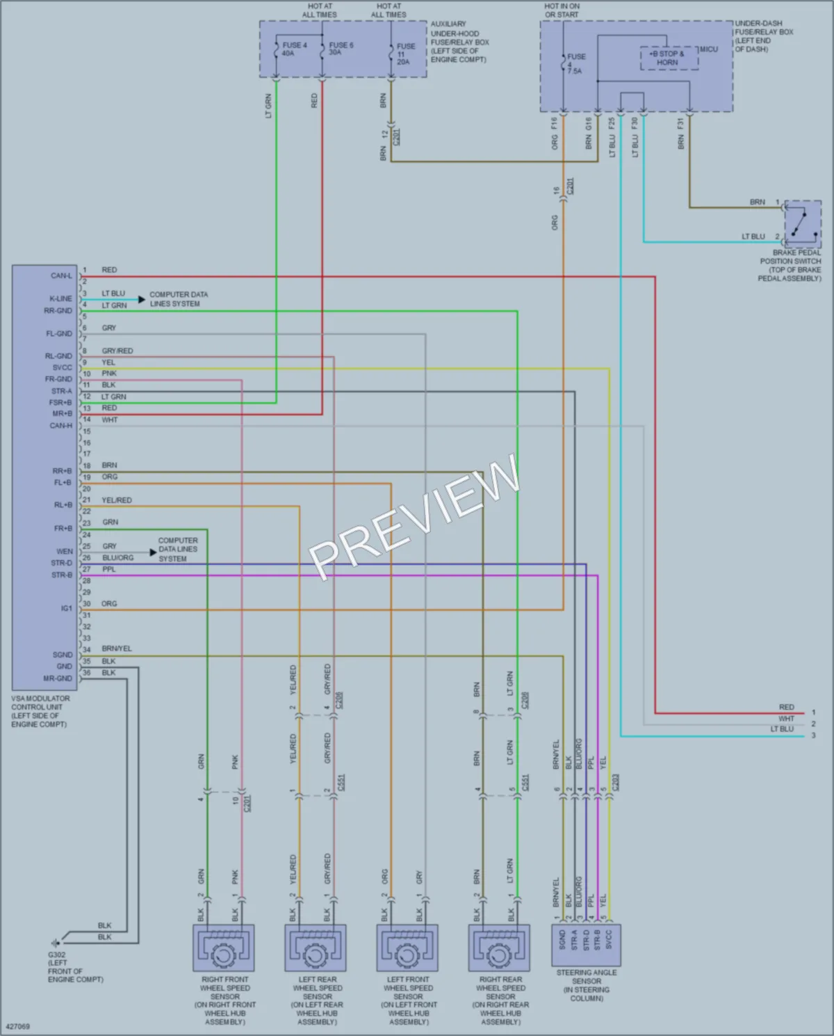 2015 Honda Pilot Anti Lock Brakes wiring diagram preview