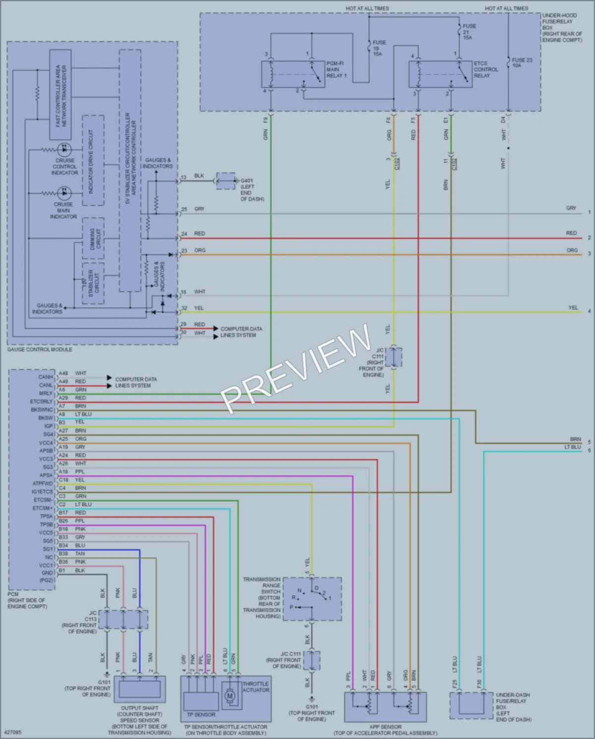 2015 Honda Pilot Cruise Control wiring diagram preview