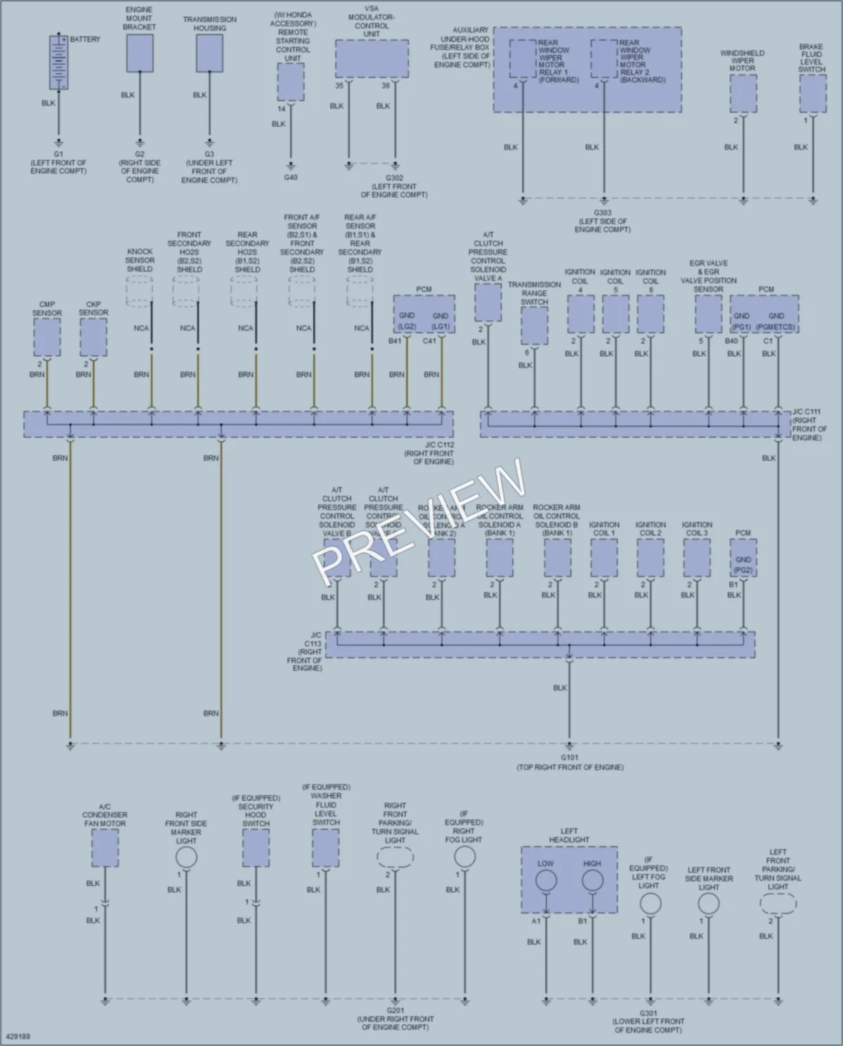 2015 Honda Pilot Ground Distribution wiring diagram preview