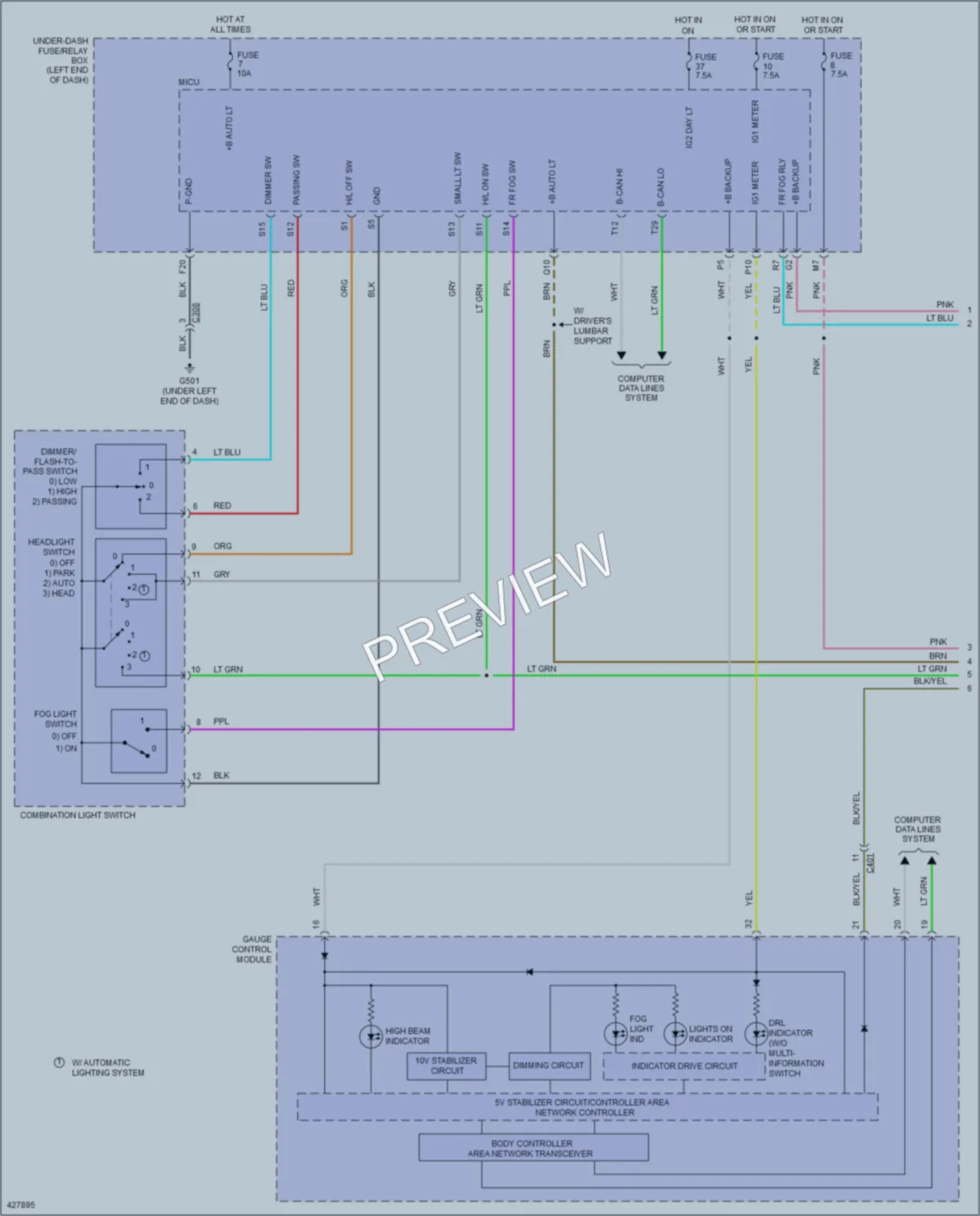 2015 Honda Pilot Headlights wiring diagram preview