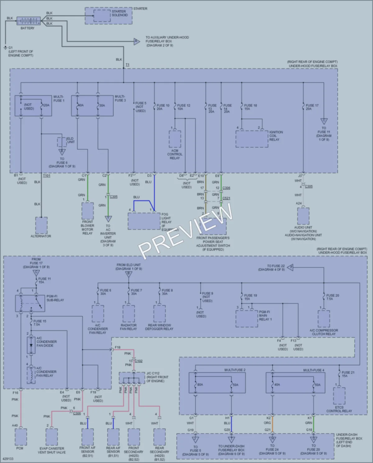 2015 Honda Pilot Power Distribution wiring diagram preview