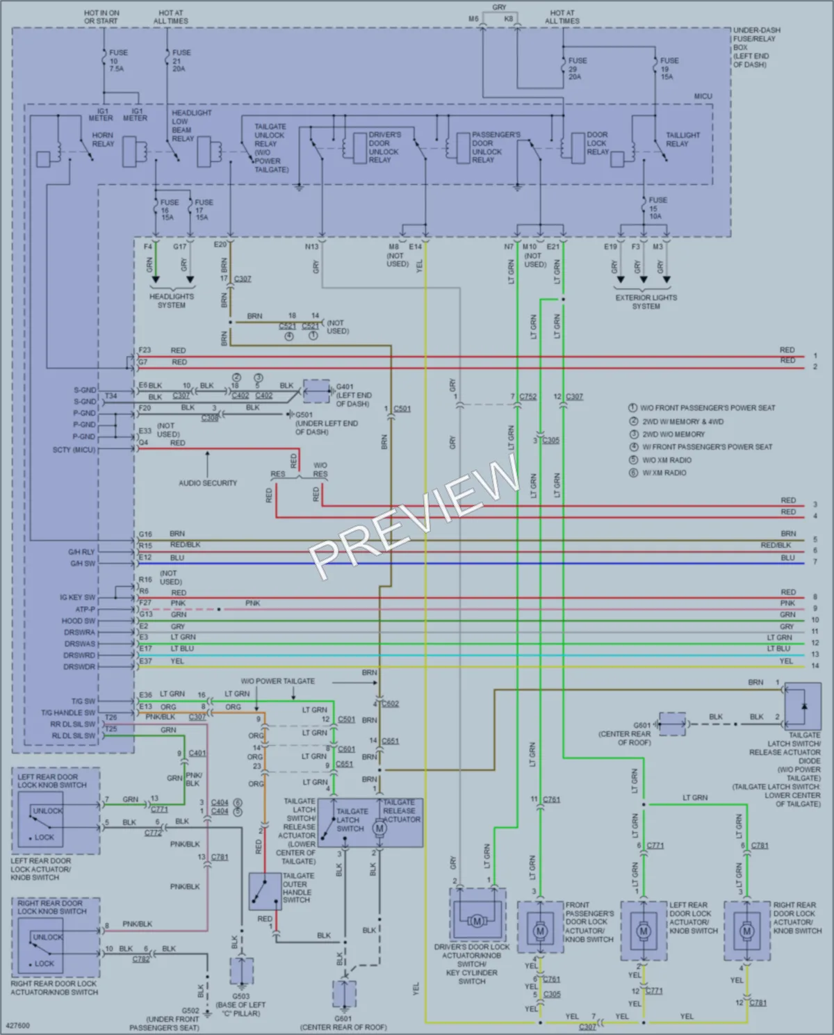 2015 Honda Pilot Power Door Locks wiring diagram preview