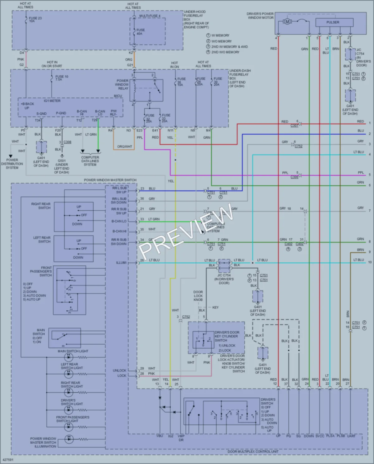 2015 Honda Pilot Power Windows wiring diagram preview