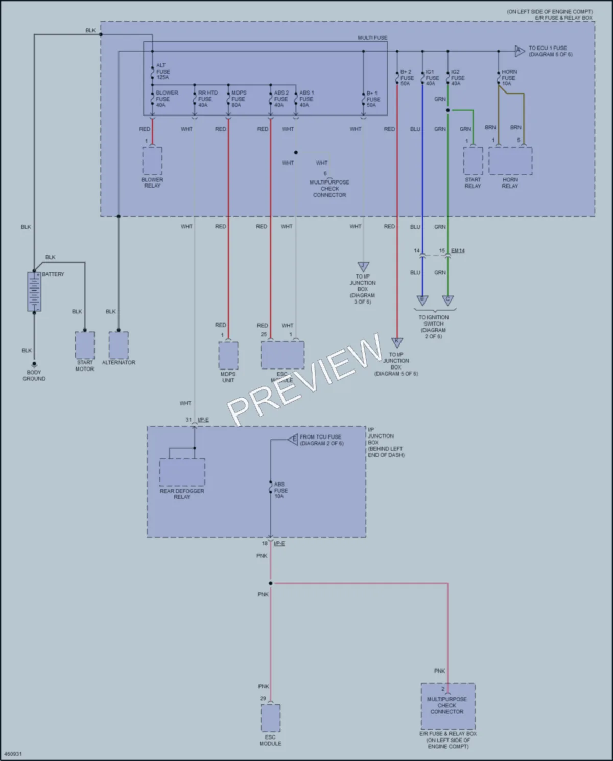 2015 Hyundai Accent Power Distribution wiring diagram preview