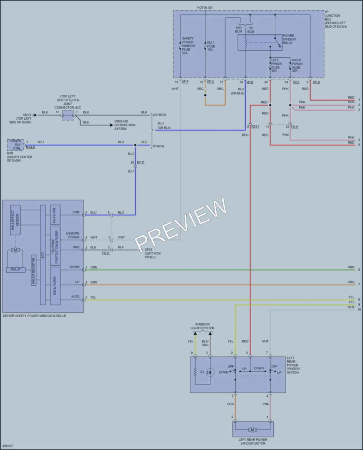 2015 Hyundai Accent Power Windows wiring diagram preview