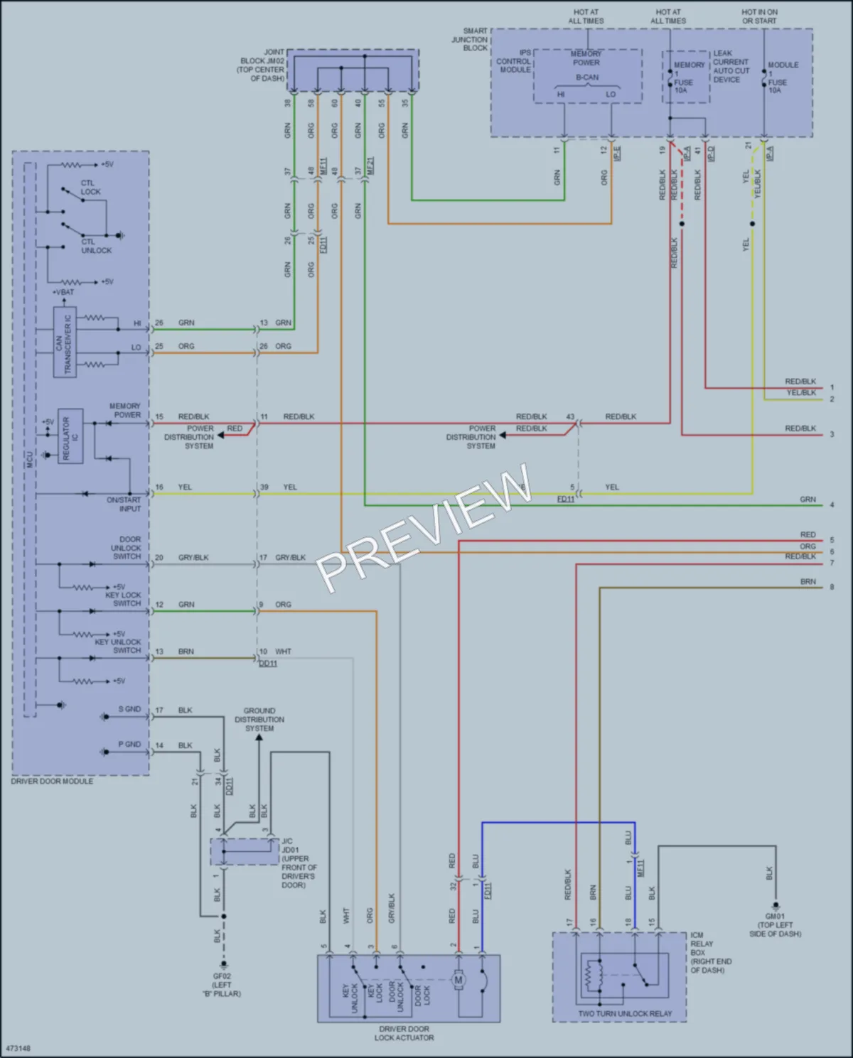 2015 Hyundai Azera Power Door Locks wiring diagram preview