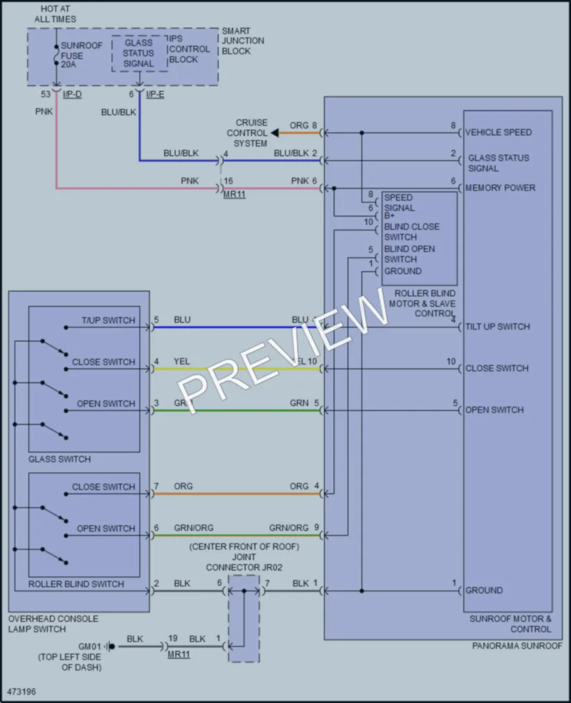 2015 Hyundai Azera Power Top Sunroof wiring diagram preview