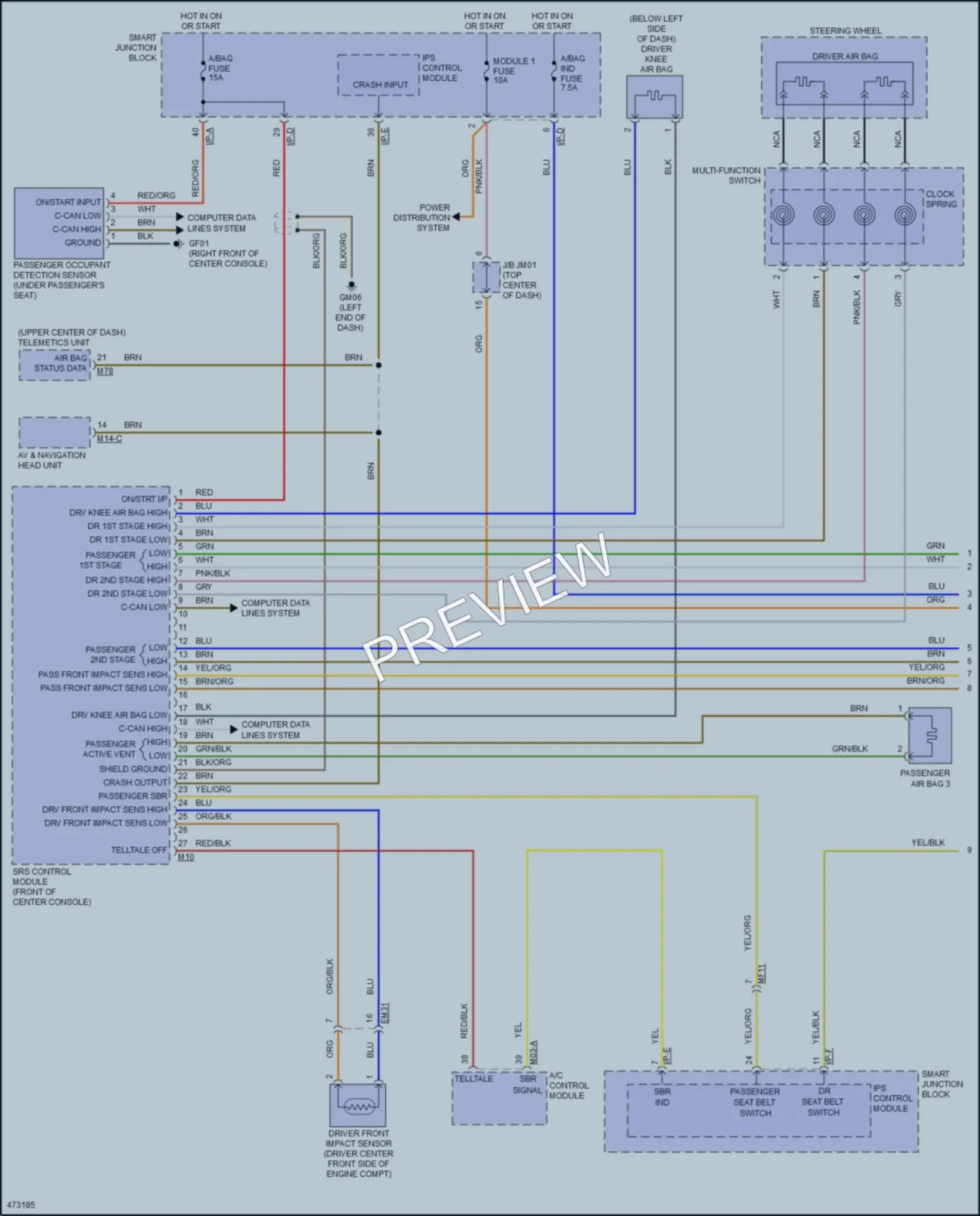 2015 Hyundai Azera Supplemental Restraints wiring diagram preview