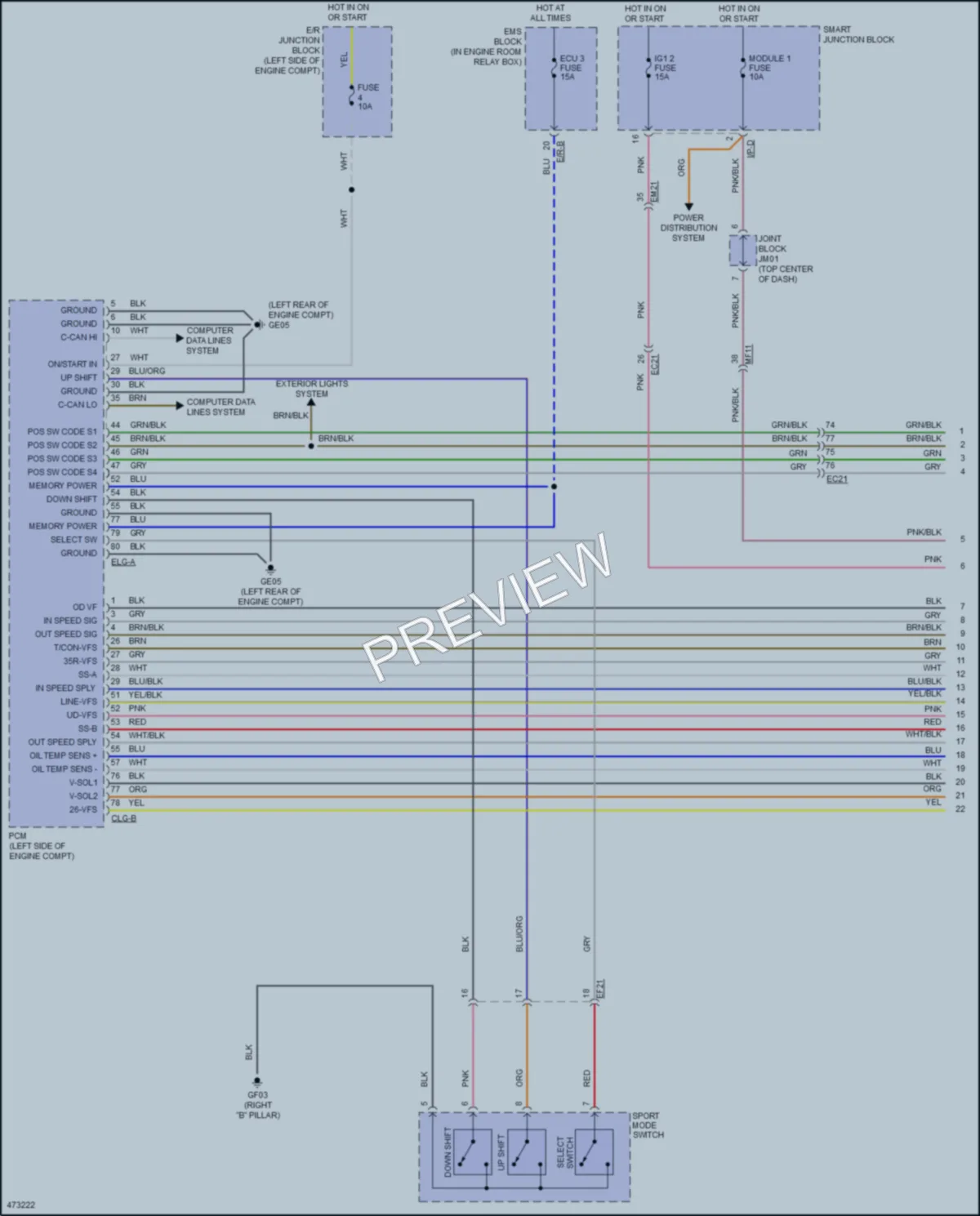 2015 Hyundai Azera Transmission wiring diagram preview