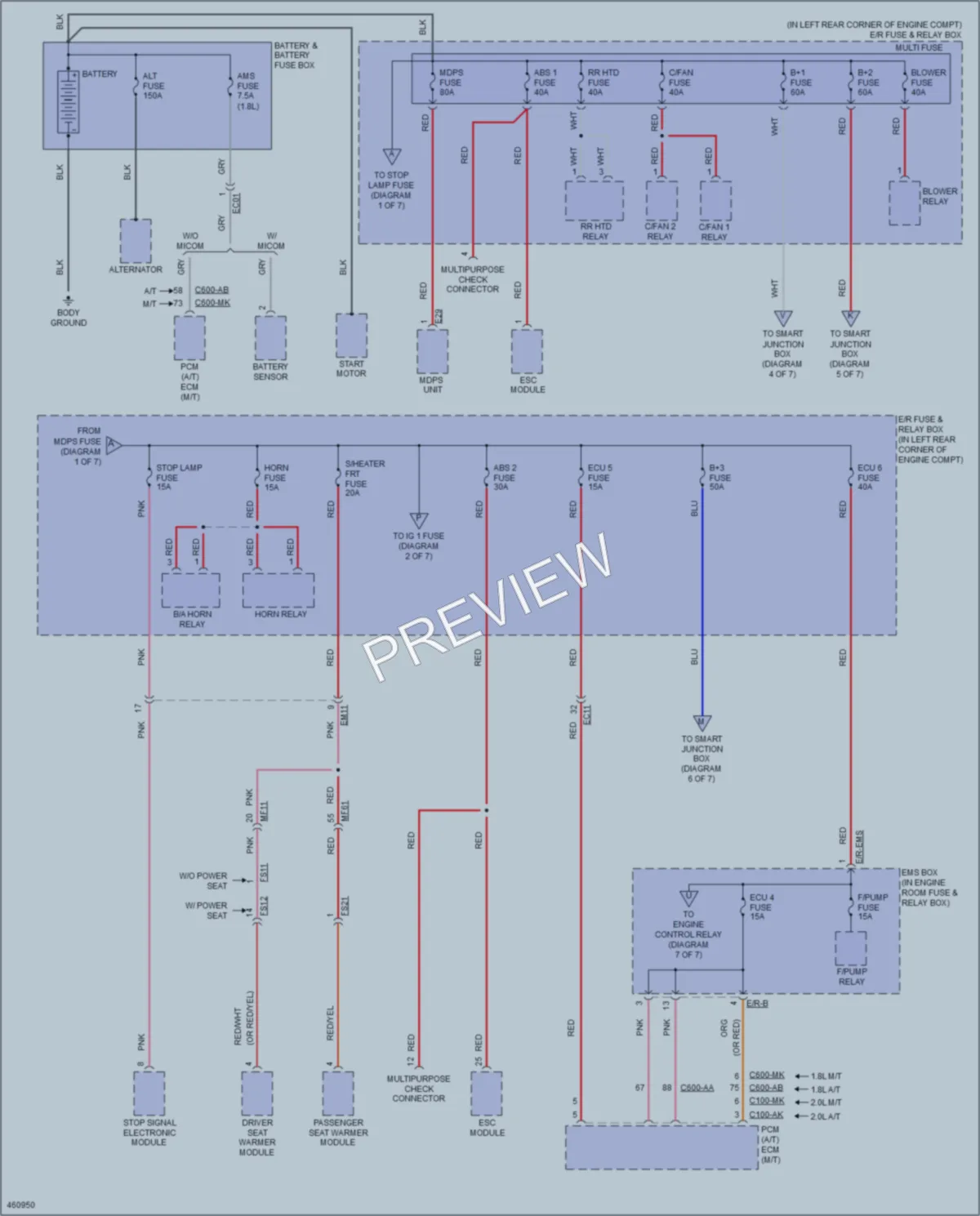 2015 Hyundai Elantra Power Distribution wiring diagram preview