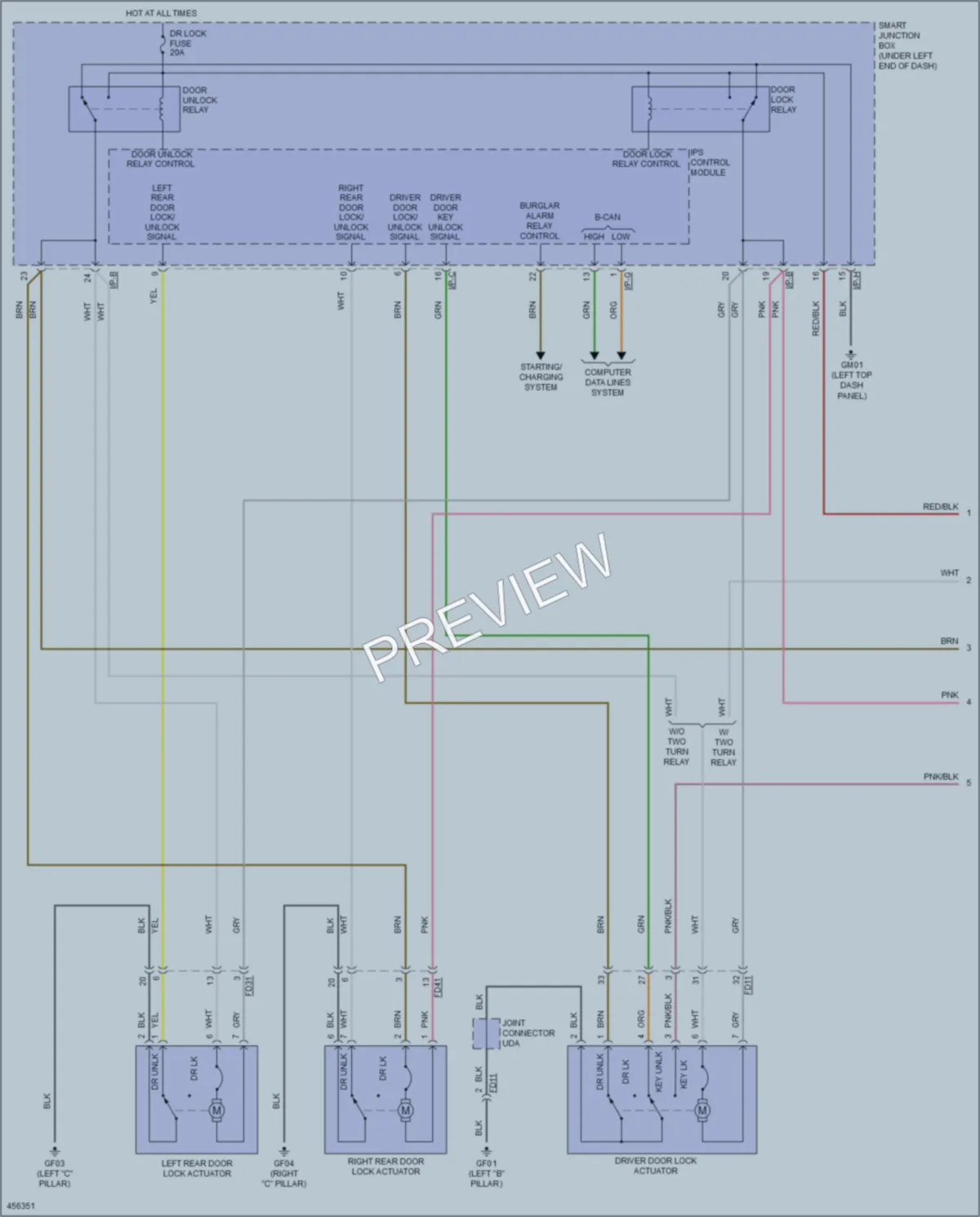 2015 Hyundai Elantra Power Door Locks wiring diagram preview