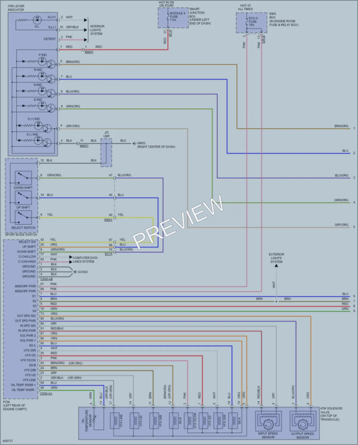 2015 Hyundai Elantra Transmission wiring diagram preview