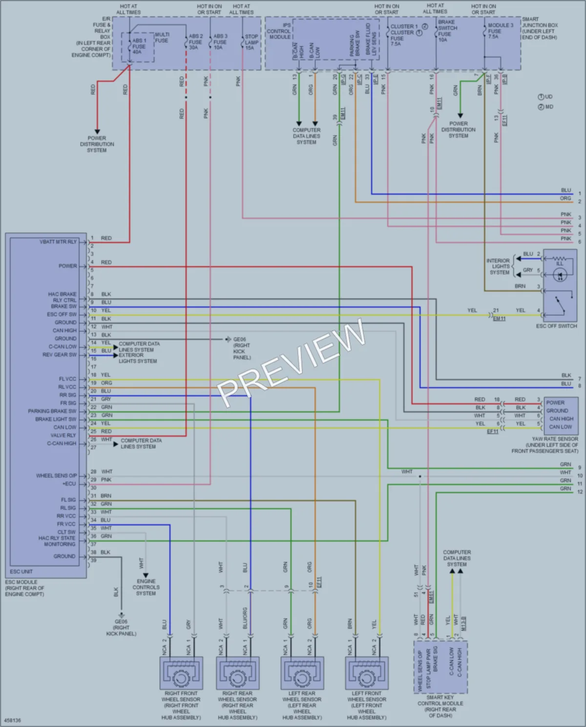 2015 Hyundai ElantraGT Anti Lock Brakes wiring diagram preview