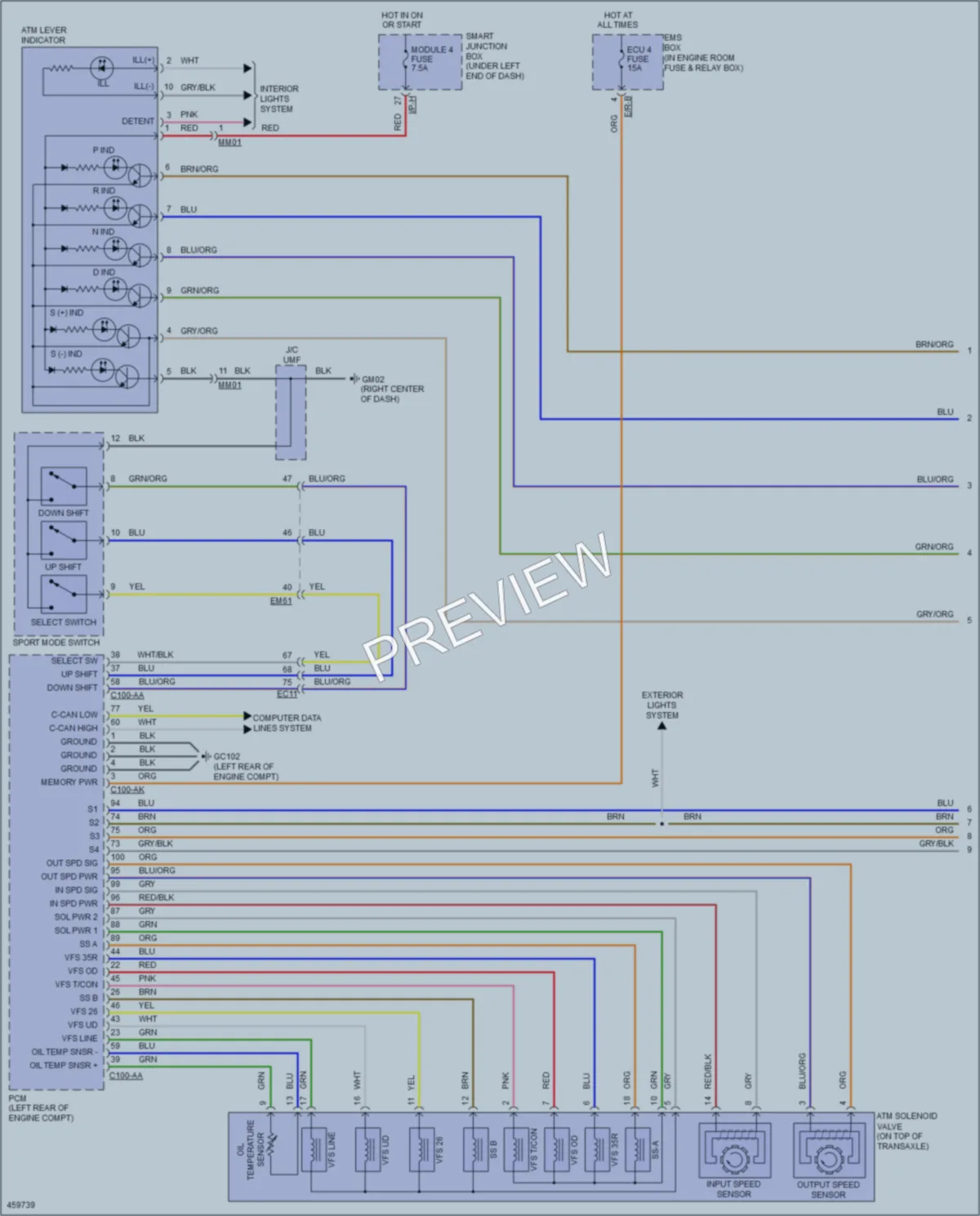 2015 Hyundai ElantraGT Transmission wiring diagram preview