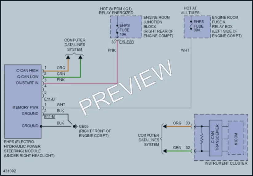 2015 Hyundai Equus Electronic Power Steering wiring diagram preview