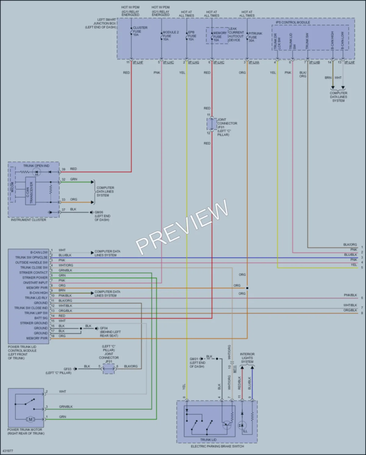 2015 Hyundai Equus Trunk Tailgate Fuel Door wiring diagram preview
