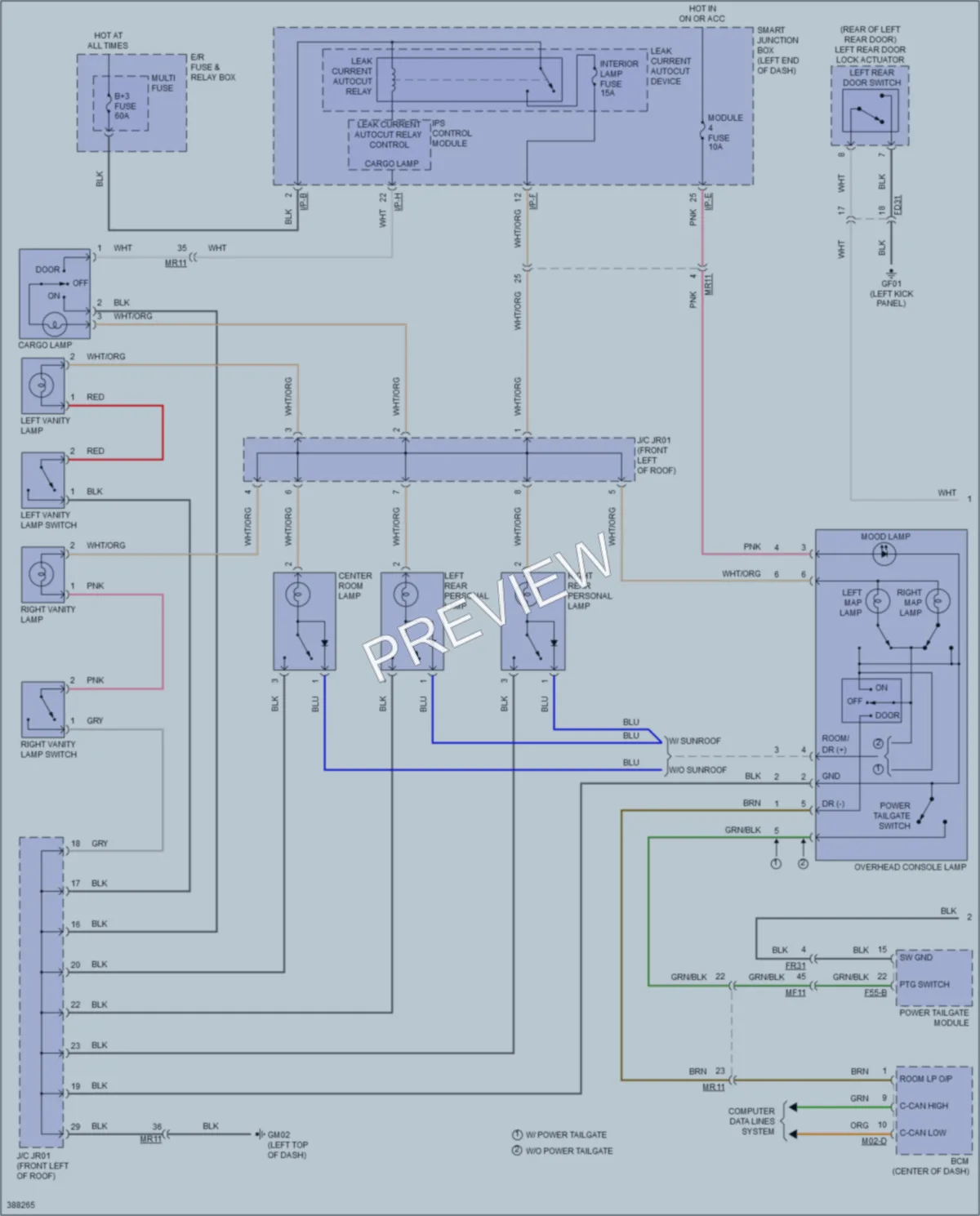 2015 Hyundai SantaFe Interior Lights wiring diagram preview