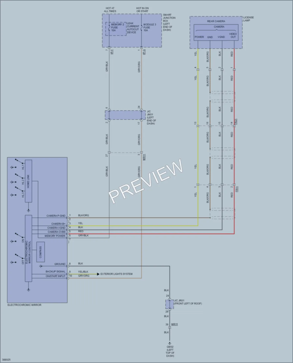 2015 Hyundai SantaFe Power Mirrors wiring diagram preview
