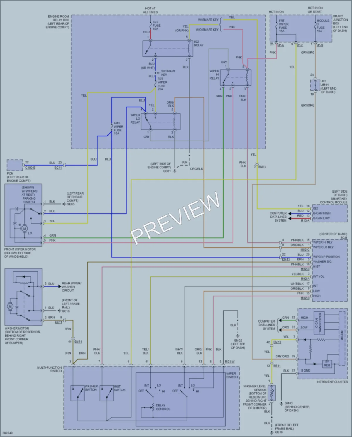 2015 Hyundai SantaFe Wiper Washer wiring diagram preview