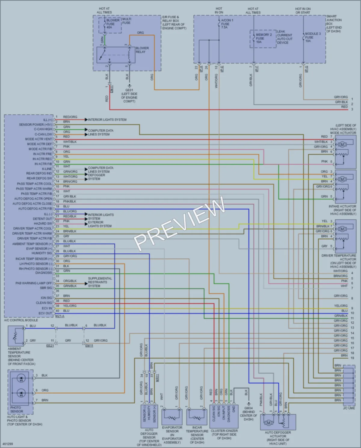 2015 Hyundai SantaFeSport Air Conditioning wiring diagram preview