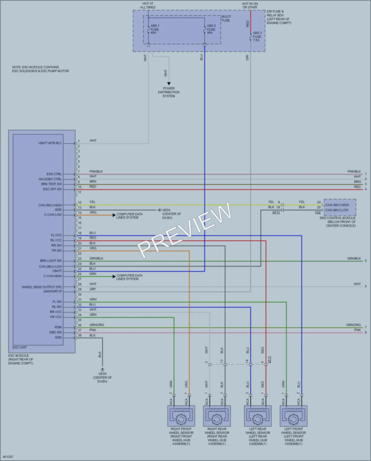 2015 Hyundai SantaFeSport Anti Lock Brakes wiring diagram preview