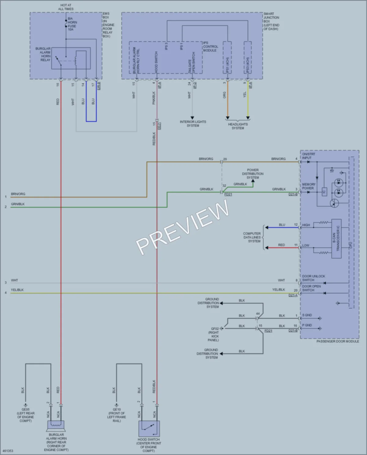 2015 Hyundai SantaFeSport Anti Theft wiring diagram preview