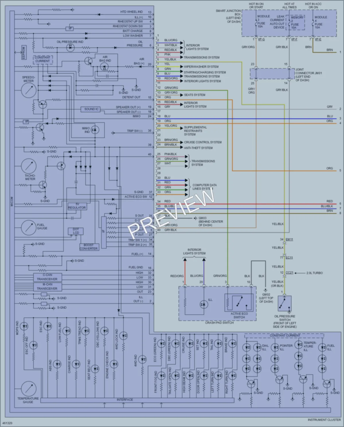 2015 Hyundai SantaFeSport Instrument Cluster wiring diagram preview