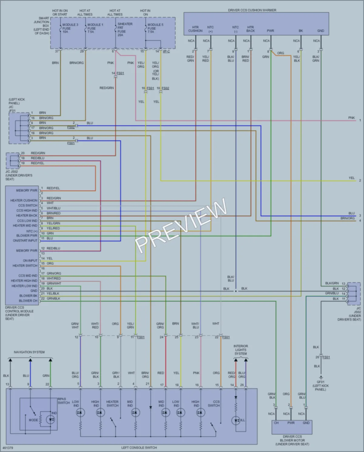 2015 Hyundai SantaFeSport Power Seats wiring diagram preview