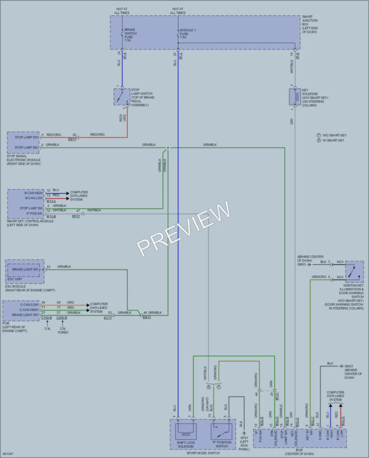 2015 Hyundai SantaFeSport Shift Interlock wiring diagram preview