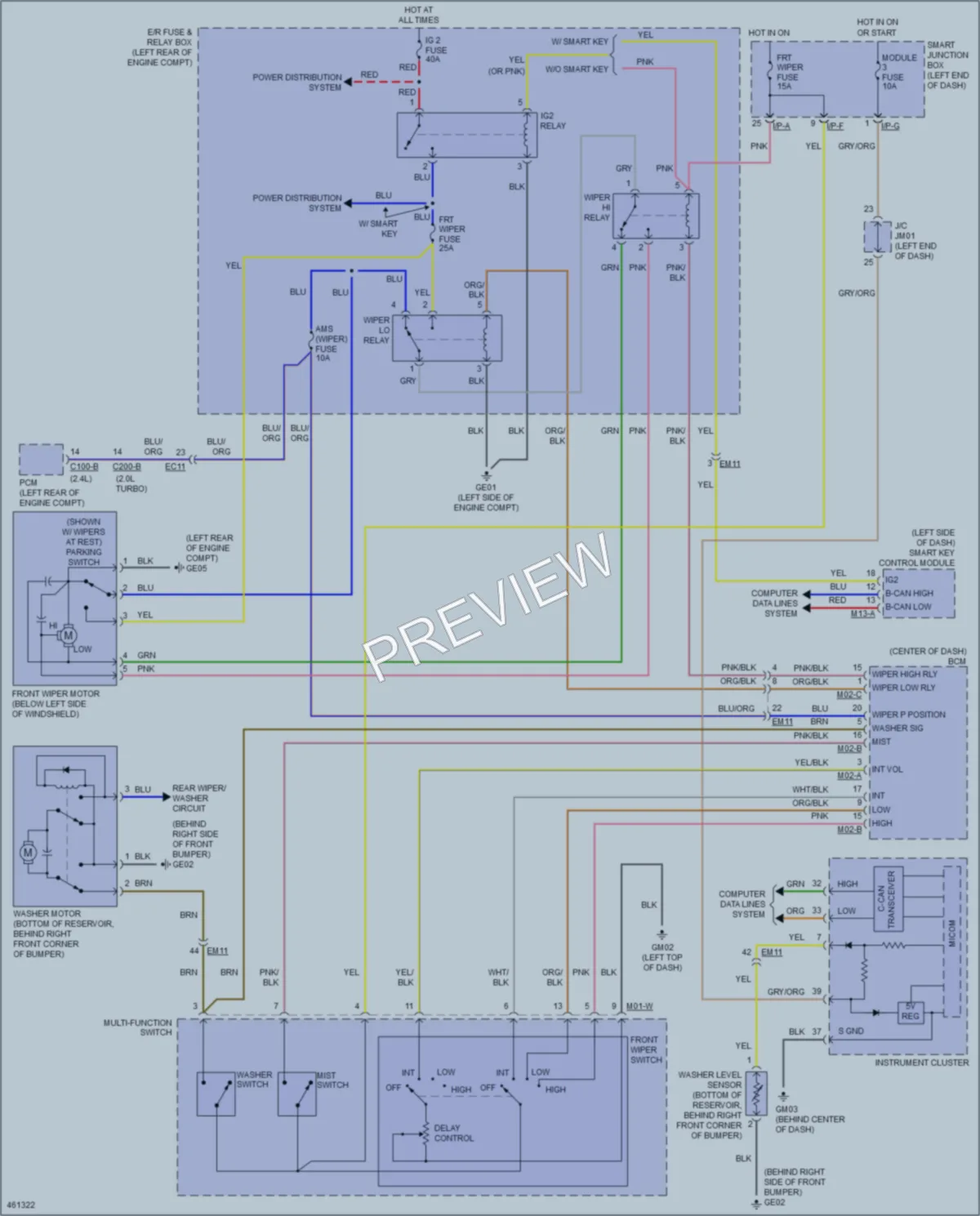 2015 Hyundai SantaFeSport Wiper Washer wiring diagram preview