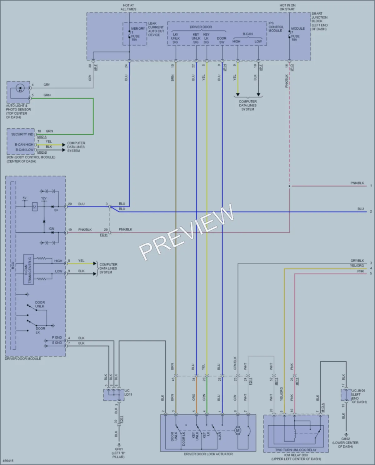 2015 Hyundai Sonata Anti Theft wiring diagram preview