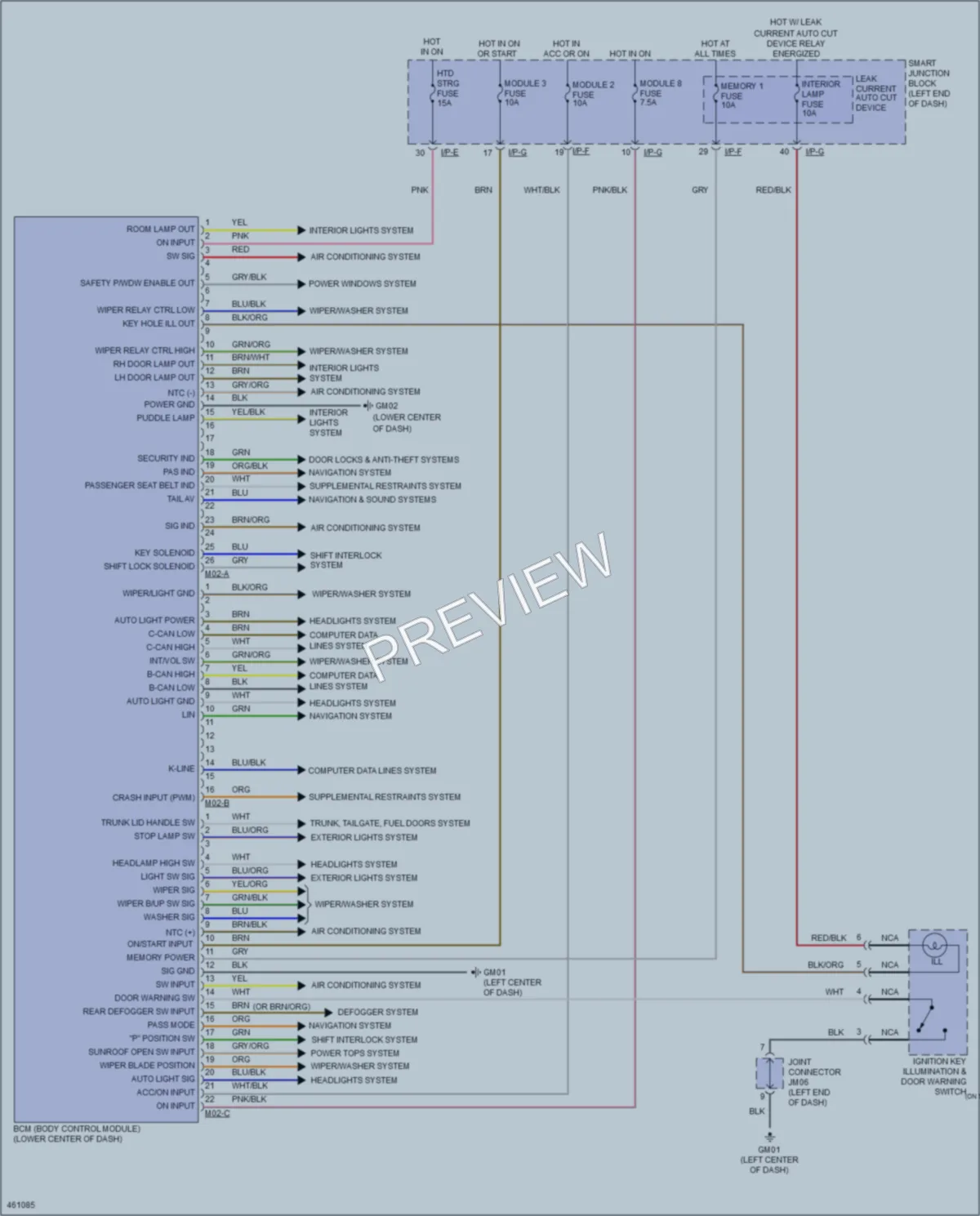 2015 Hyundai Sonata Body Control Modules wiring diagram preview