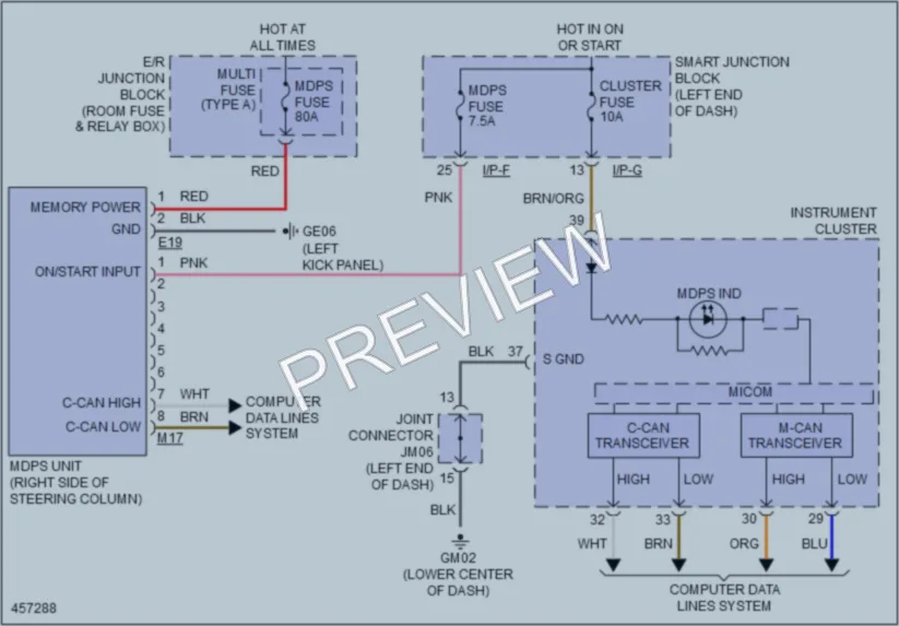 2015 Hyundai Sonata Electronic Power Steering wiring diagram preview