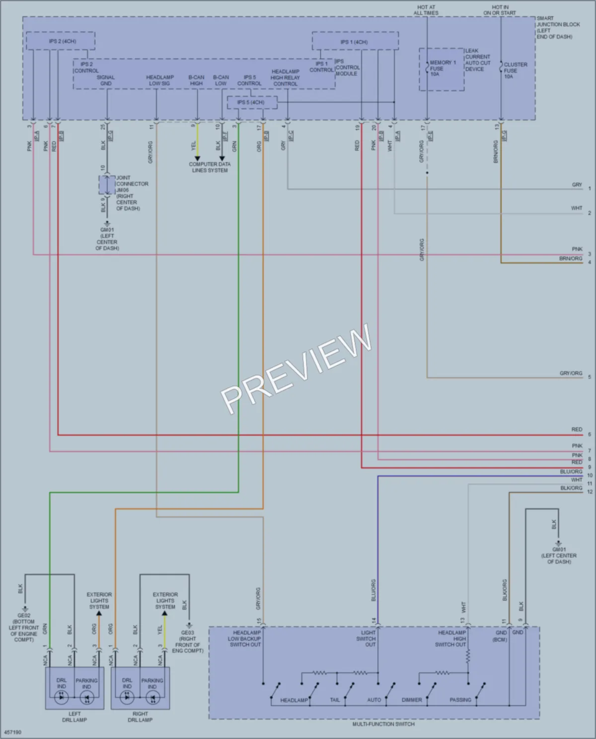 2015 Hyundai Sonata Headlights wiring diagram preview