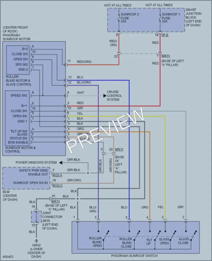 2015 Hyundai Sonata Power Top Sunroof wiring diagram preview
