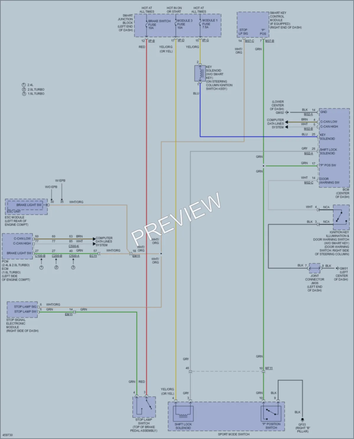 2015 Hyundai Sonata Shift Interlock wiring diagram preview