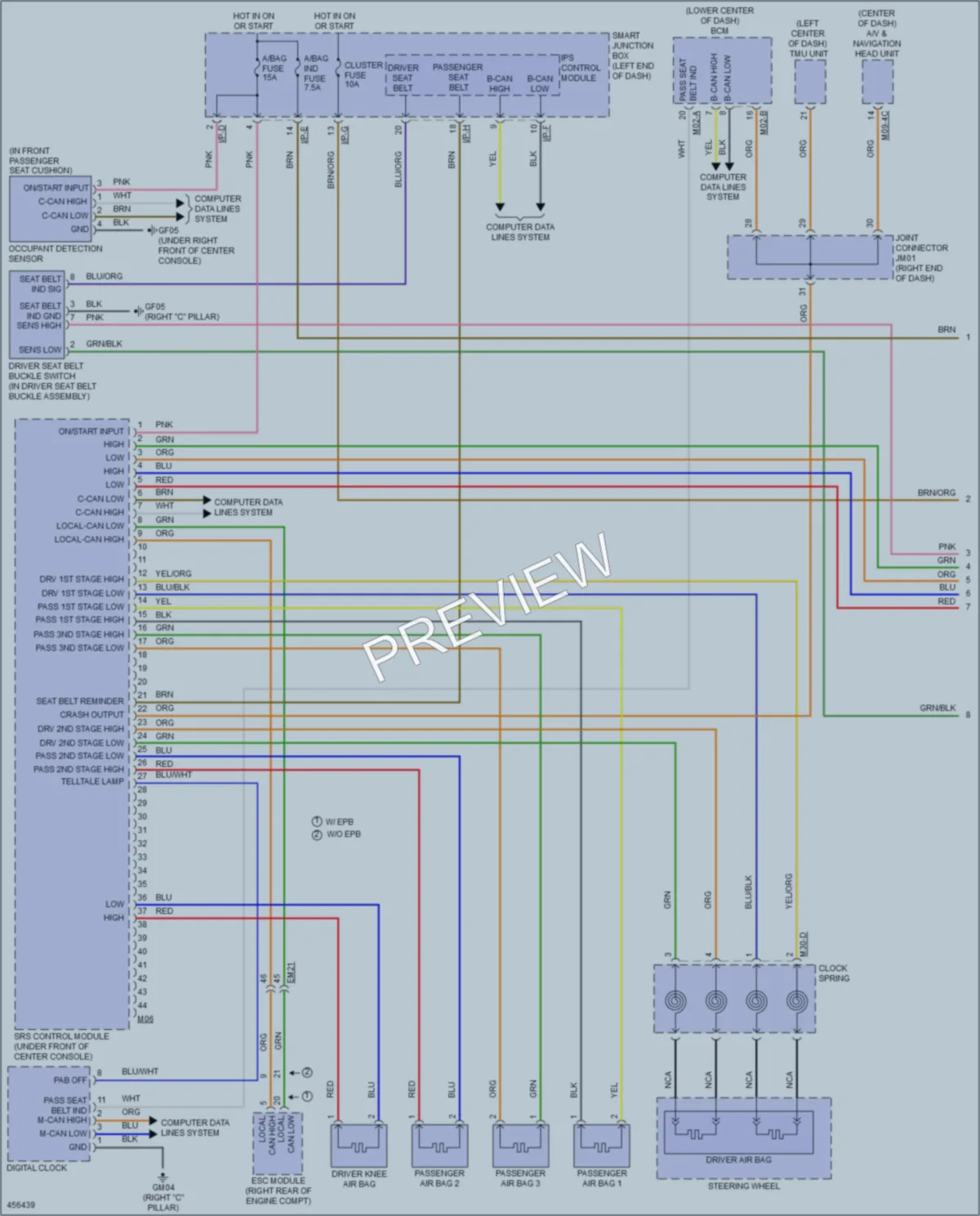 2015 Hyundai Sonata Supplemental Restraints wiring diagram preview