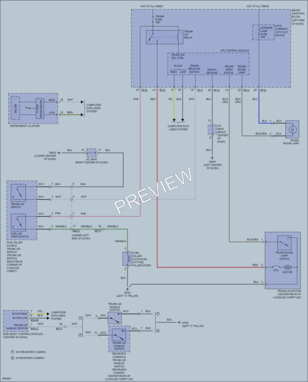 2015 Hyundai Sonata Trunk Tailgate Fuel Door wiring diagram preview