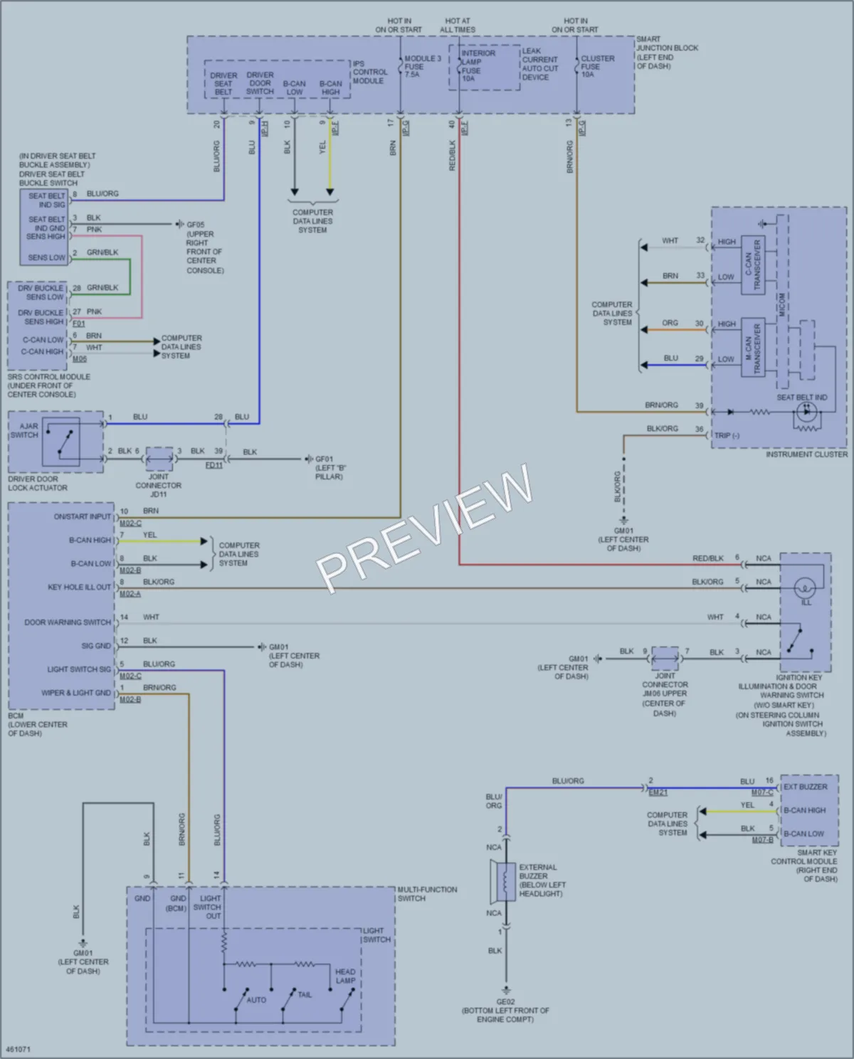 2015 Hyundai Sonata Warning Systems wiring diagram preview