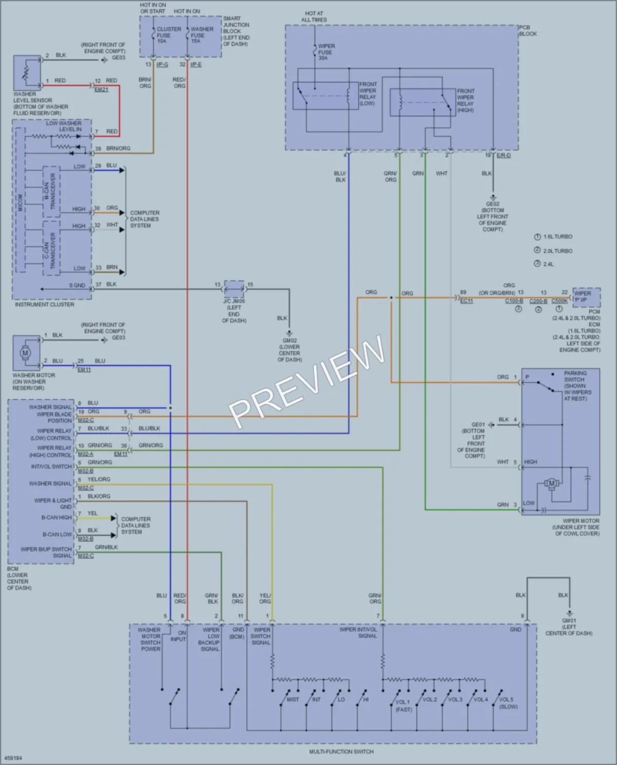 2015 Hyundai Sonata Wiper Washer wiring diagram preview