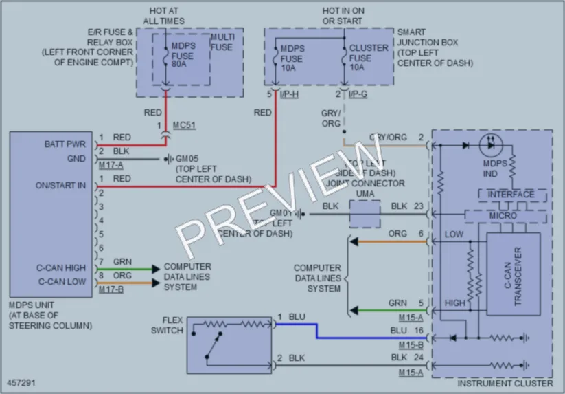 2015 Hyundai Tucson Electronic Power Steering wiring diagram preview