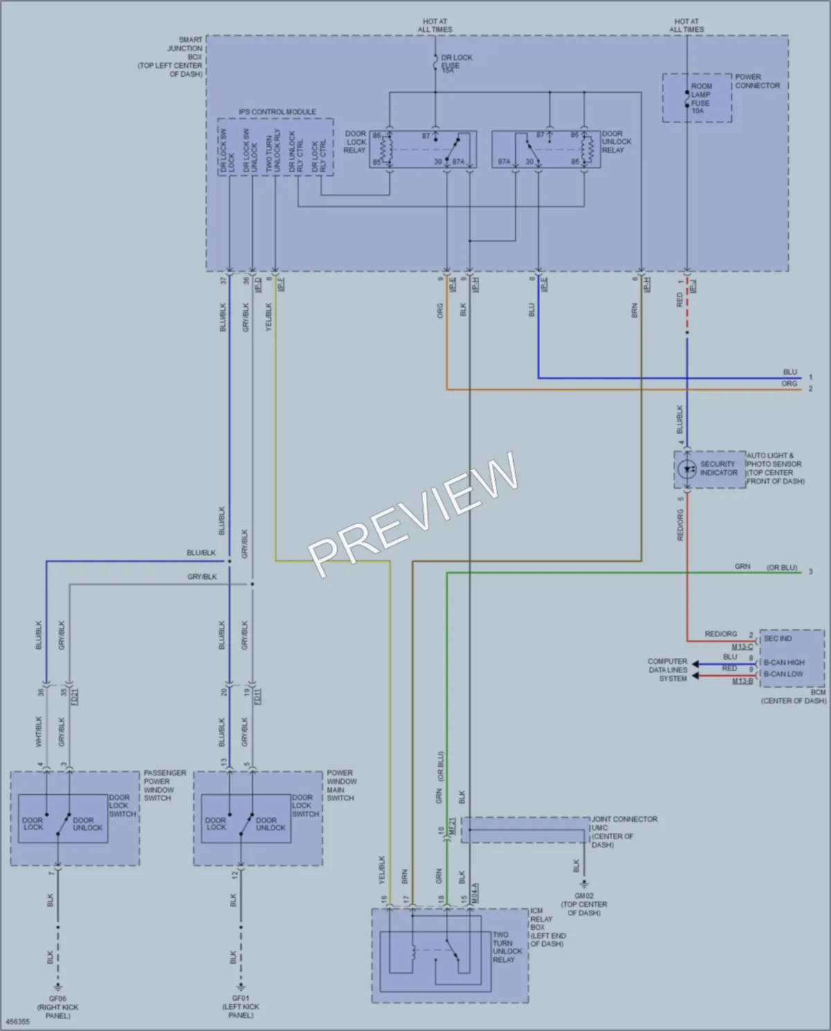 2015 Hyundai Tucson Power Door Locks wiring diagram preview