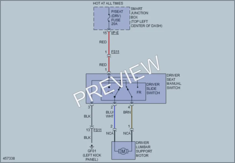 2015 Hyundai Tucson Power Seats wiring diagram preview