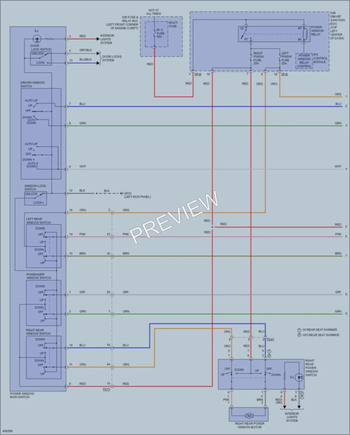 2015 Hyundai Tucson Power Windows wiring diagram preview
