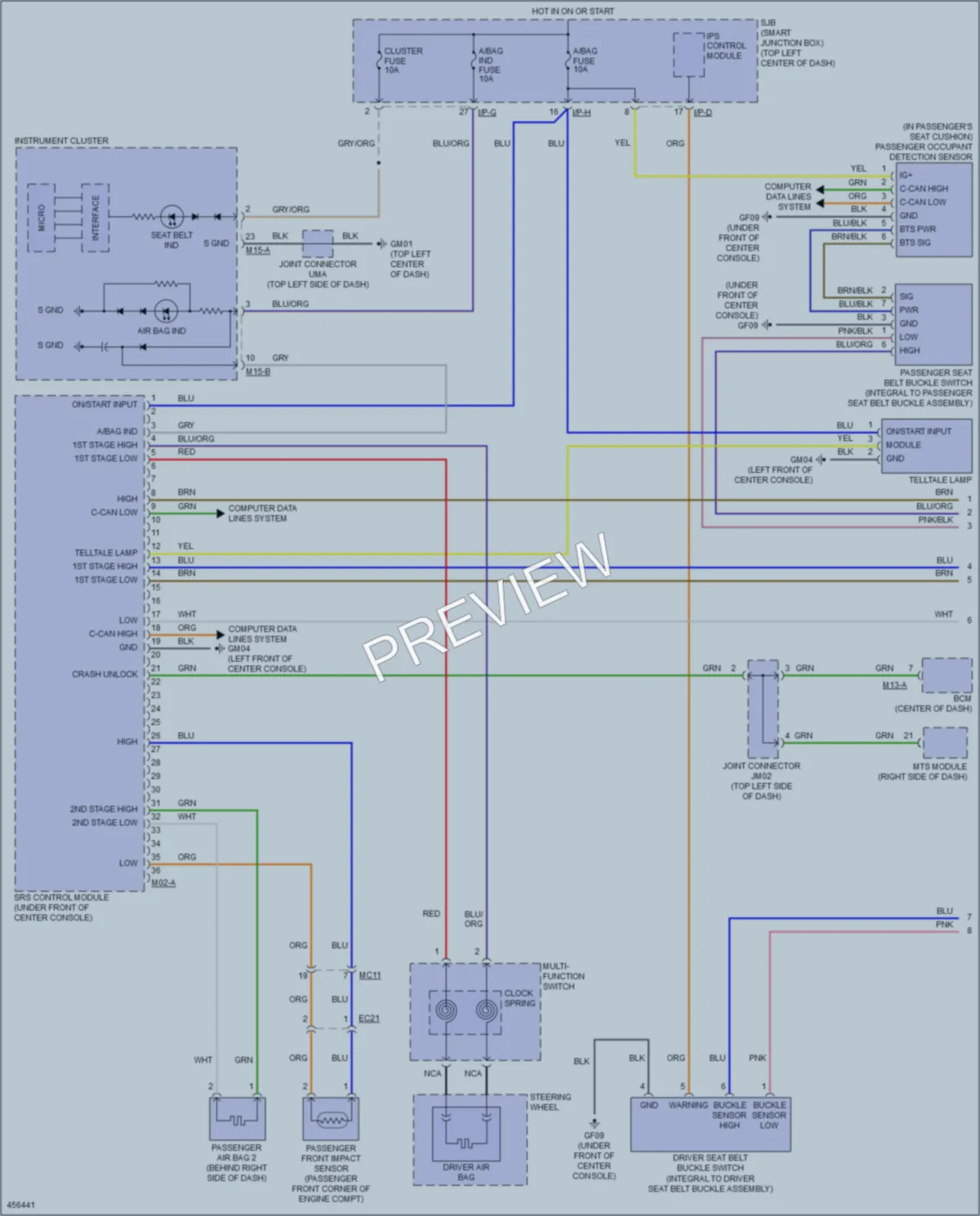 2015 Hyundai Tucson Supplemental Restraints wiring diagram preview