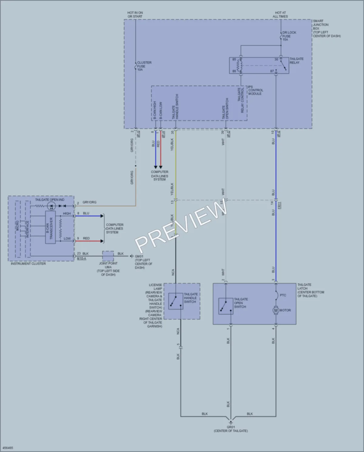 2015 Hyundai Tucson Trunk Tailgate Fuel Door wiring diagram preview